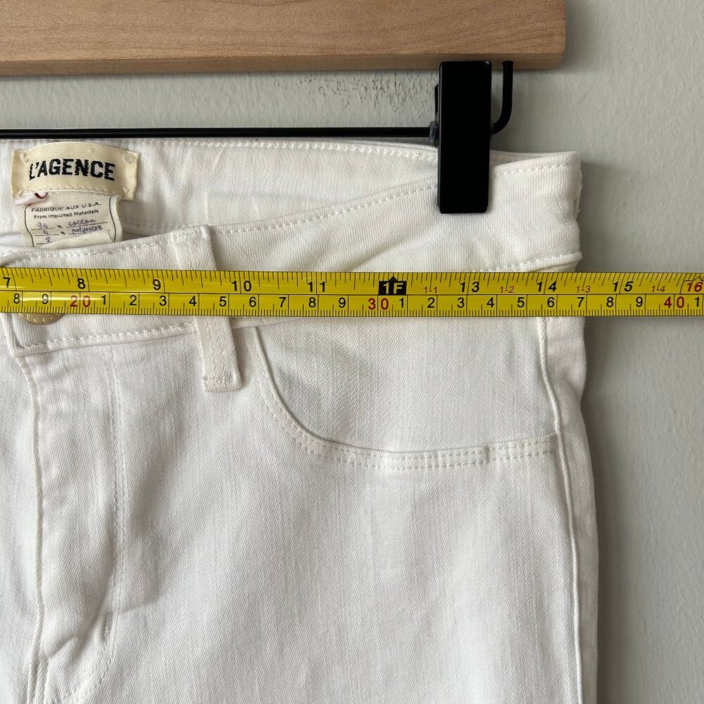 L’AGENCE Andrea Skinny Jeans Women 29 High Rise White Denim - Picture 8 of 10